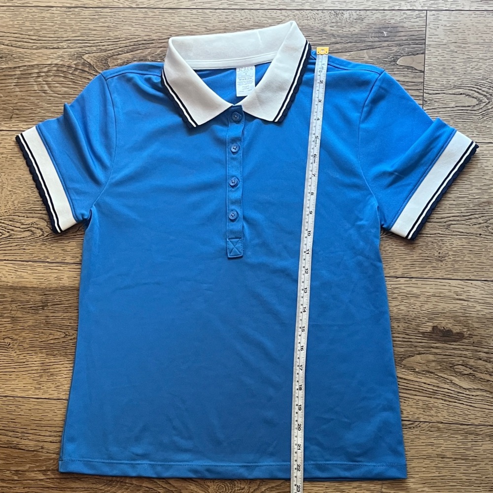 J. Crew Vibrant Blue Kids Polo with White Accents. Light weight